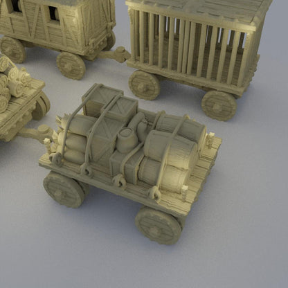 Convoy of Settlers - Tabletop Terrain - 28 MM, Tabletop 3D Printed Terrain by MiniatureLand, Perfect for Wargaming and RPGs