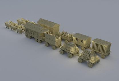 Convoy of Settlers - Tabletop Terrain - 28 MM, Tabletop 3D Printed Terrain by MiniatureLand, Perfect for Wargaming and RPGs