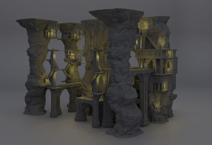Dwarf Forge Complex - Tabletop Terrain - 28 MM, Tabletop 3D Printed Terrain by MiniatureLand, Perfect for Wargaming and RPGs
