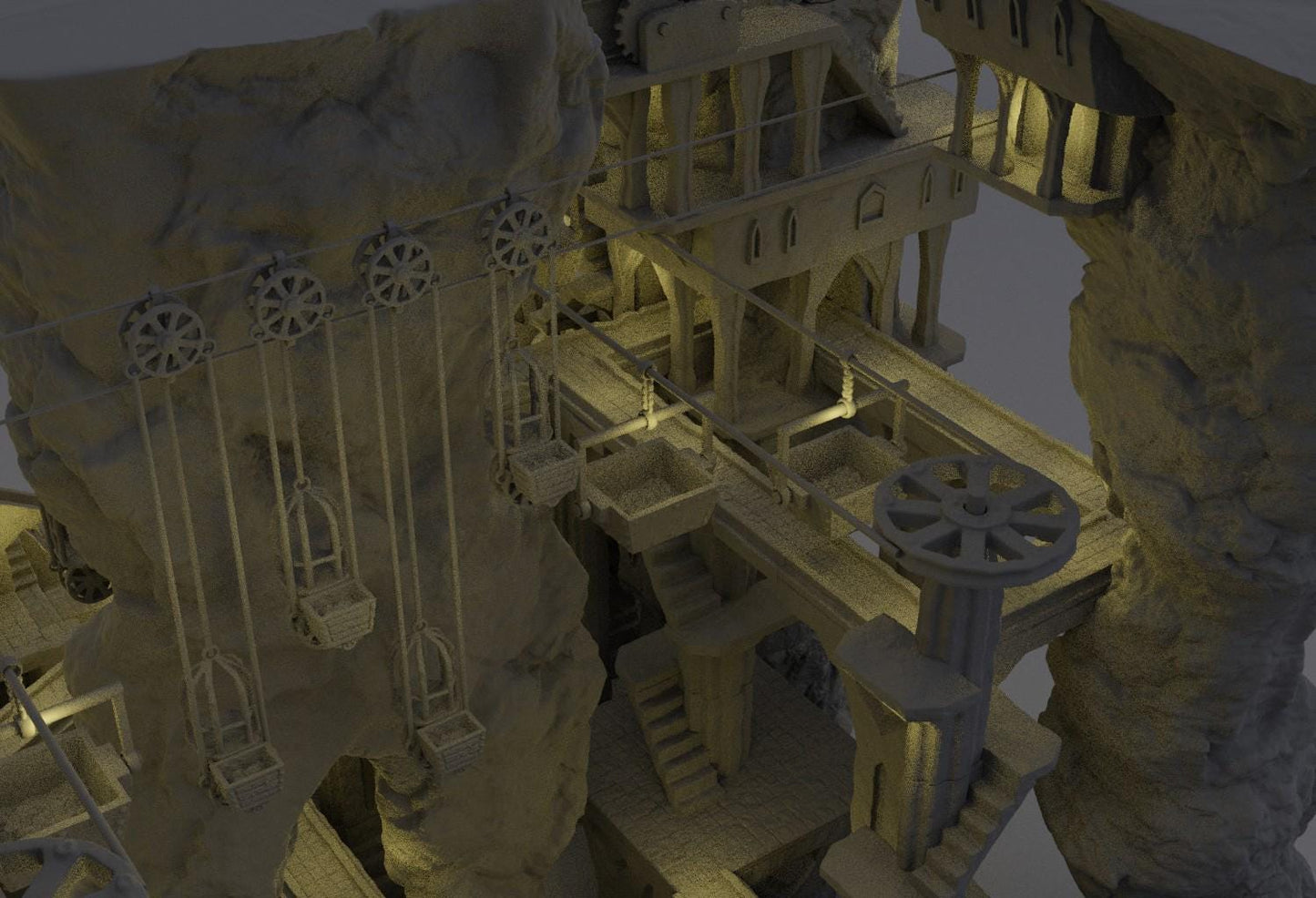 Dwarf Forge Complex - Tabletop Terrain - 28 MM, Tabletop 3D Printed Terrain by MiniatureLand, Perfect for Wargaming and RPGs