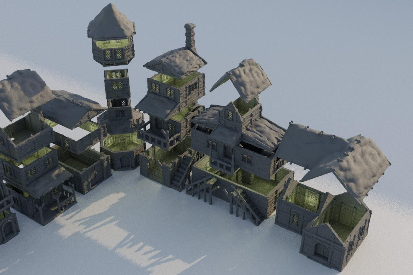 Winter Forest Village - Tabletop Terrain - 28 MM, Tabletop 3D Printed Terrain by MiniatureLand, Perfect for Wargaming and RPGs