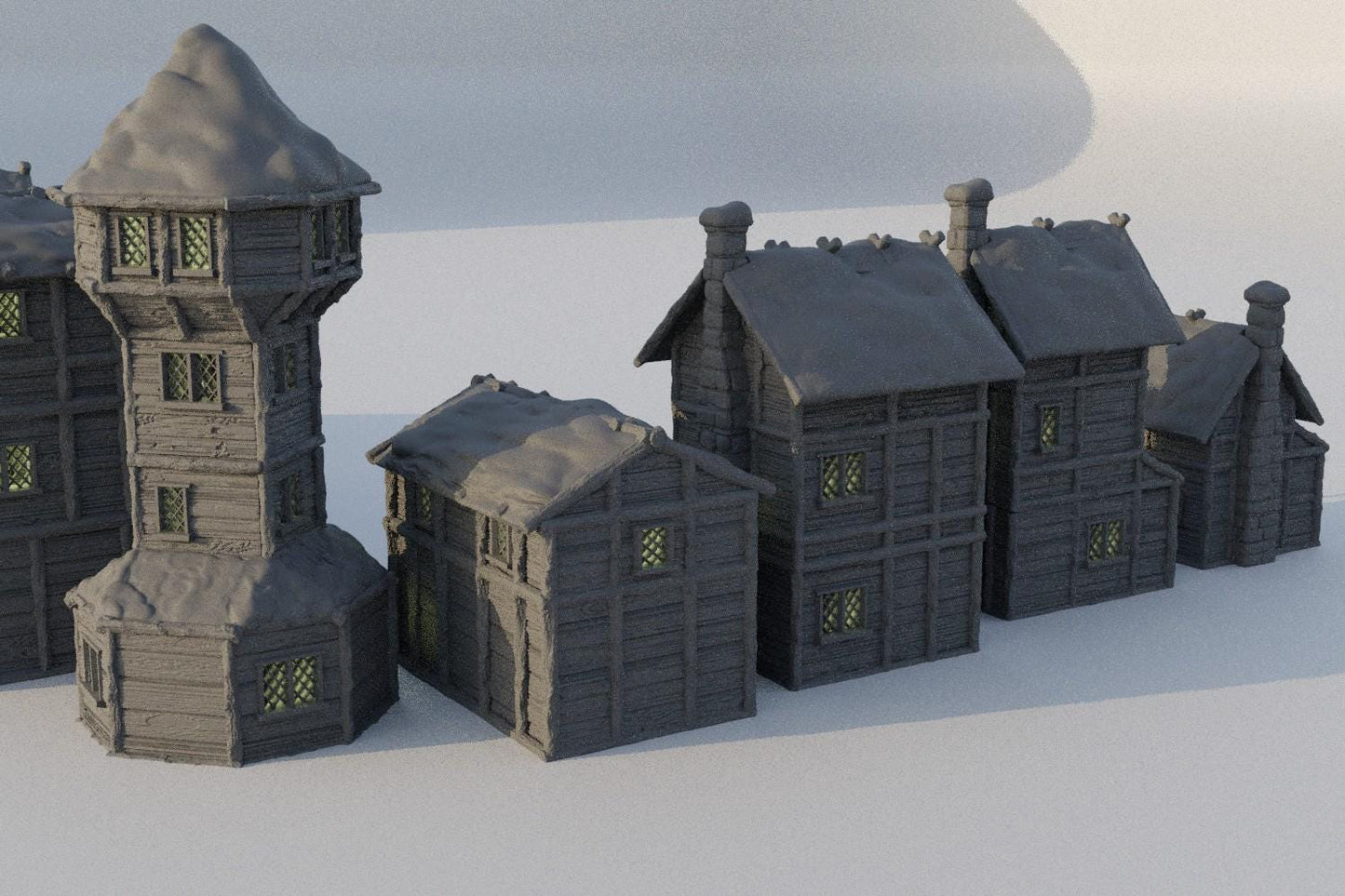 Winter Forest Village - Tabletop Terrain - 28 MM, Tabletop 3D Printed Terrain by MiniatureLand, Perfect for Wargaming and RPGs