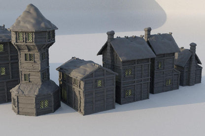 Winter Forest Village - Tabletop Terrain - 28 MM, Tabletop 3D Printed Terrain by MiniatureLand, Perfect for Wargaming and RPGs