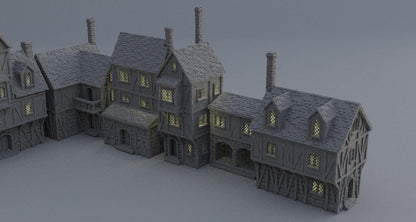 Modular Town District - Tabletop Terrain - 28 MM, Tabletop 3D Printed Terrain by MiniatureLand, Perfect for Wargaming and RPGs