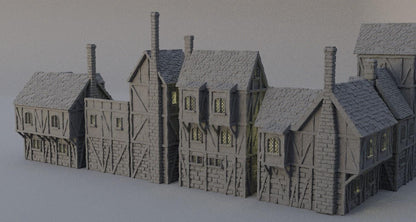 Modular Town District - Tabletop Terrain - 28 MM, Tabletop 3D Printed Terrain by MiniatureLand, Perfect for Wargaming and RPGs