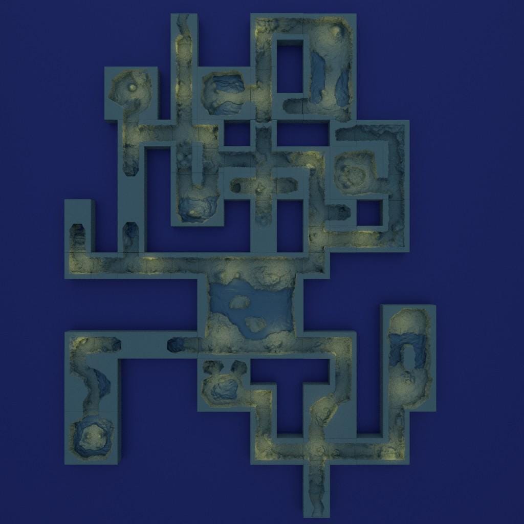 Sunken Underground Passage - Tabletop Terrain - 28 MM Tabletop 3D Printed Terrain by MiniatureLand, Perfect for Wargaming and RPGs