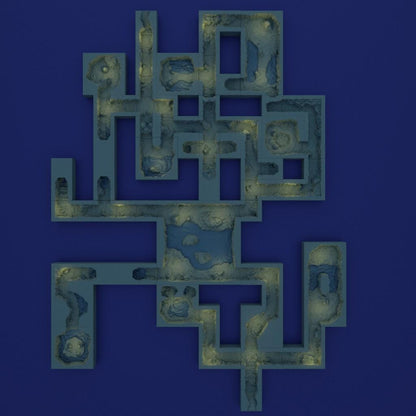 Sunken Underground Passage - Tabletop Terrain - 28 MM Tabletop 3D Printed Terrain by MiniatureLand, Perfect for Wargaming and RPGs