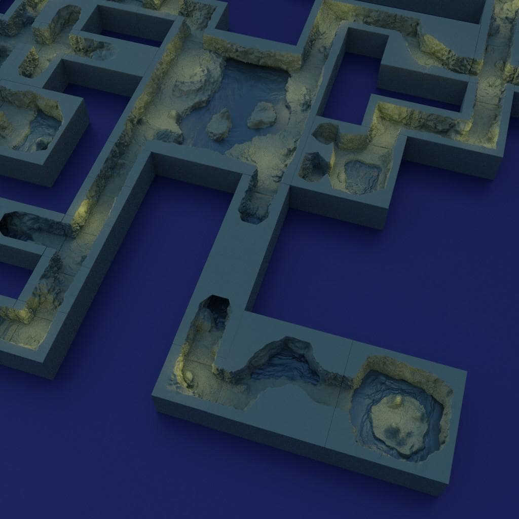 Sunken Underground Passage - Tabletop Terrain - 28 MM Tabletop 3D Printed Terrain by MiniatureLand, Perfect for Wargaming and RPGs