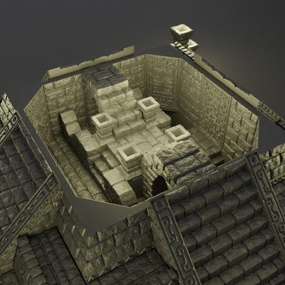 Small Jungle Temple - Tabletop Terrain - 28 MM, Tabletop 3D Printed Terrain by MiniatureLand, Perfect for Wargaming and RPGs