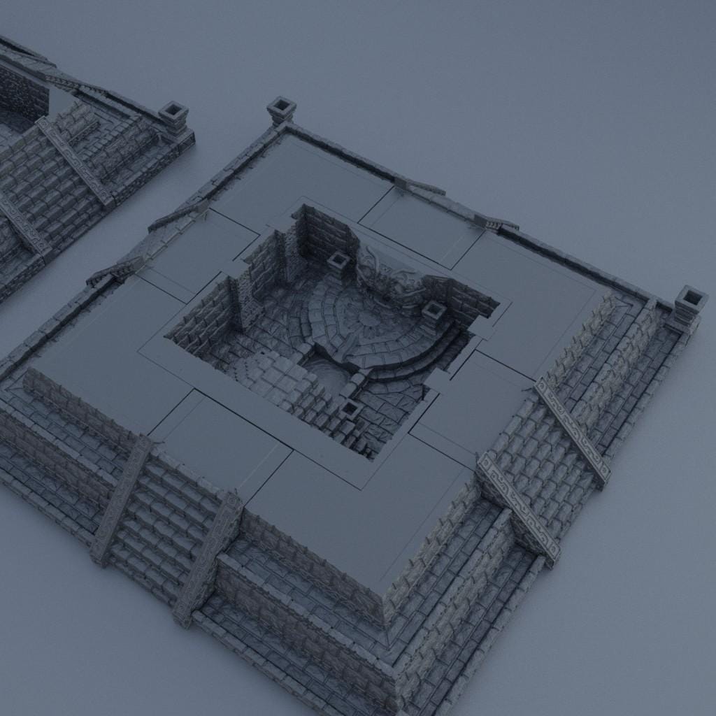 Small Jungle Temple - Tabletop Terrain - 28 MM, Tabletop 3D Printed Terrain by MiniatureLand, Perfect for Wargaming and RPGs