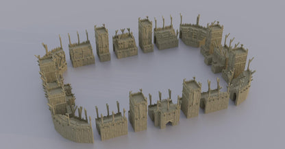 Modular Wooden Arena - Tabletop Terrain - 28 MM, Tabletop 3D Printed Terrain by MiniatureLand, Perfect for Wargaming and RPGs
