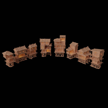 Marsh Settlement - Tabletop Terrain - 28 MM, Tabletop 3D Printed Terrain by MiniatureLand, Perfect for Wargaming and RPGs