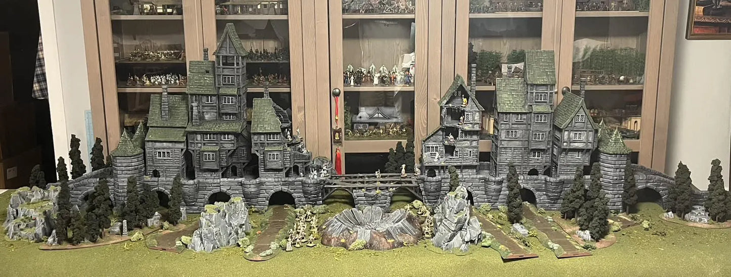 Modular Bridgetown - Tabletop Terrain - 28 MM, Tabletop 3D Printed Terrain by MiniatureLand, Perfect for Wargaming and RPGs