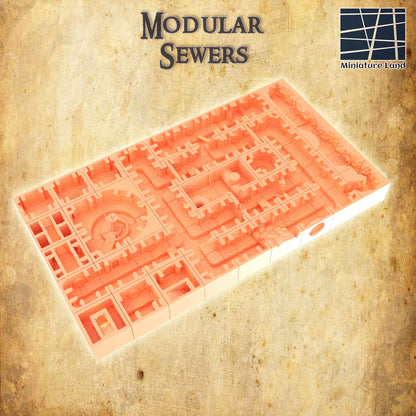 Modular Imperial Sewers - Tabletop Terrain - 28 MM Tabletop 3D Printed Terrain by MiniatureLand, Perfect for Wargaming and RPGs