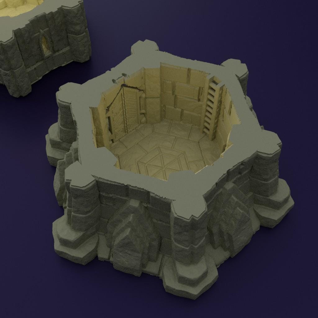 Dwarf Bombard Tower - Tabletop Terrain - 28 MM Tabletop 3D Printed Terrain by MiniatureLand, Perfect for Wargaming and RPGs