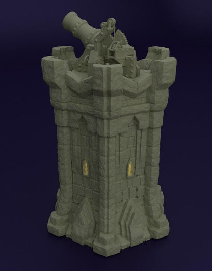 Dwarf Bombard Tower - Tabletop Terrain - 28 MM Tabletop 3D Printed Terrain by MiniatureLand, Perfect for Wargaming and RPGs