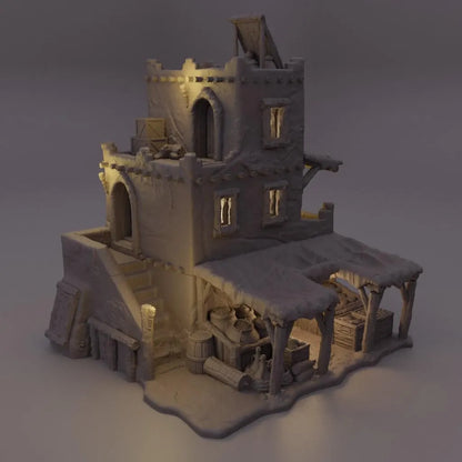 Arabian Merchant House - Tabletop Terrain - 28 MM Tabletop 3D Printed Terrain by MiniatureLand, Perfect for Wargaming and RPGs