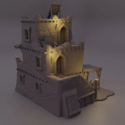 Arabian Merchant House - Tabletop Terrain - 28 MM Tabletop 3D Printed Terrain by MiniatureLand, Perfect for Wargaming and RPGs