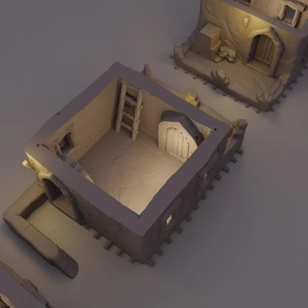 Arabian Merchant House - Tabletop Terrain - 28 MM Tabletop 3D Printed Terrain by MiniatureLand, Perfect for Wargaming and RPGs