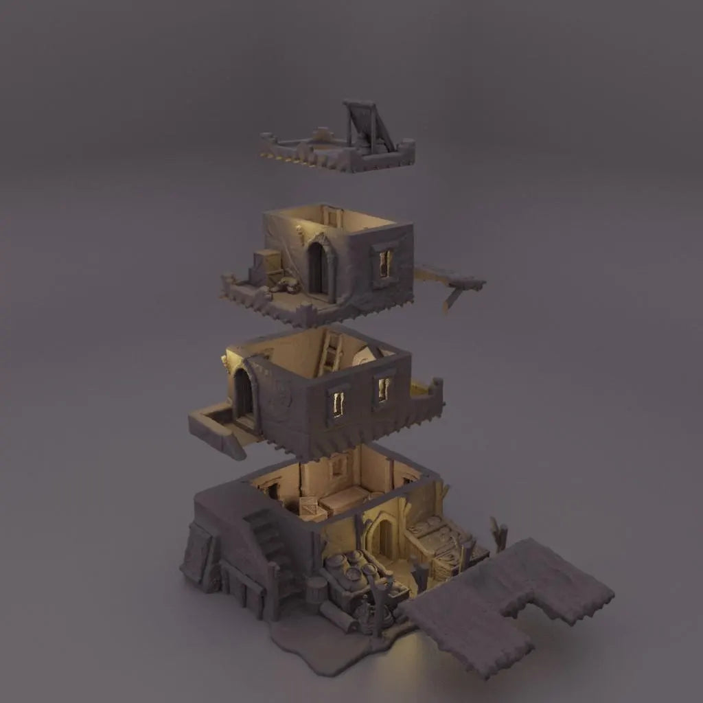 Arabian Merchant House - Tabletop Terrain - 28 MM Tabletop 3D Printed Terrain by MiniatureLand, Perfect for Wargaming and RPGs