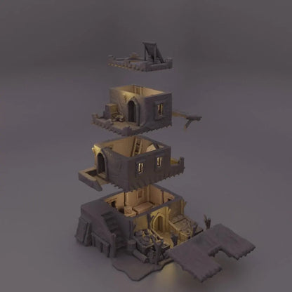 Arabian Merchant House - Tabletop Terrain - 28 MM Tabletop 3D Printed Terrain by MiniatureLand, Perfect for Wargaming and RPGs