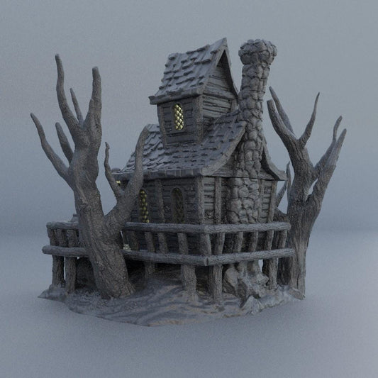 Witch Hut - Tabletop Terrain - 28 MM, Tabletop 3D Printed Terrain by MiniatureLand, Perfect for Wargaming and RPGs