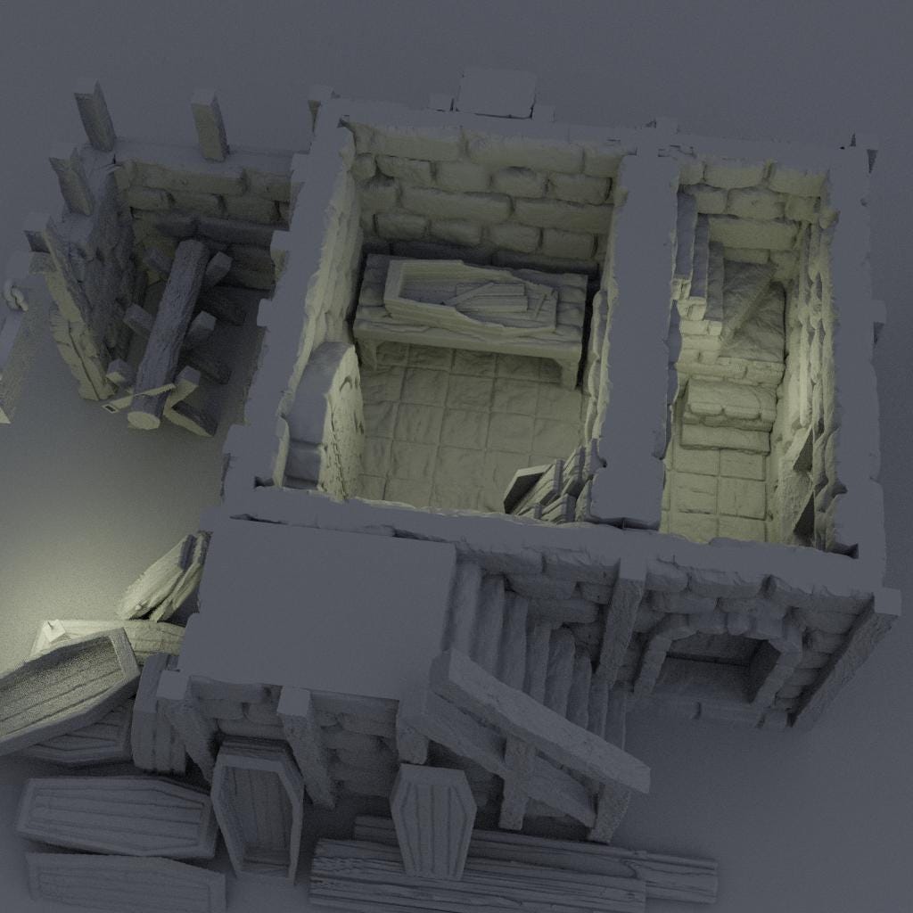 Coffin Maker - Tabletop Terrain - 28 MM, Tabletop 3D Printed Terrain by MiniatureLand, Perfect for Wargaming and RPGs