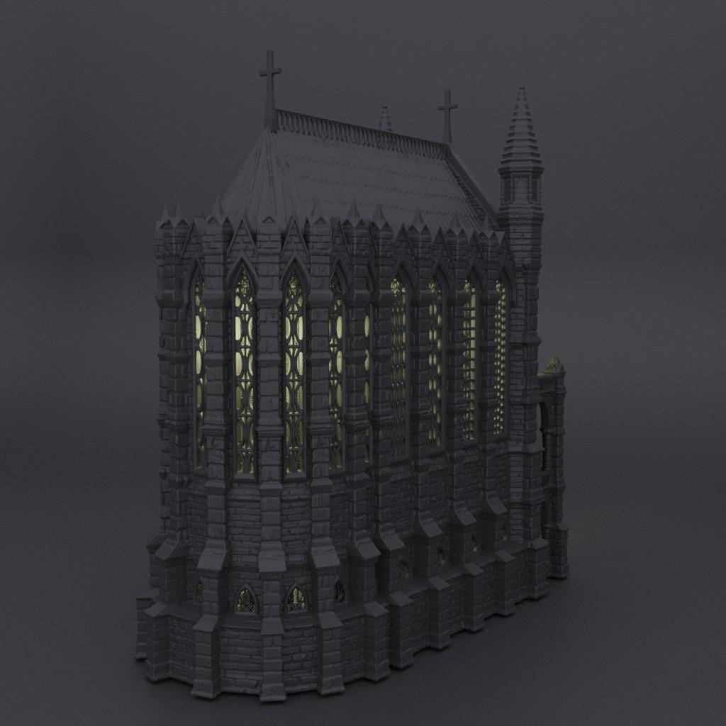 Reliquary Chapel - Tabletop Terrain - 28 MM, Tabletop 3D Printed Terrain by MiniatureLand, Perfect for Wargaming and RPGs