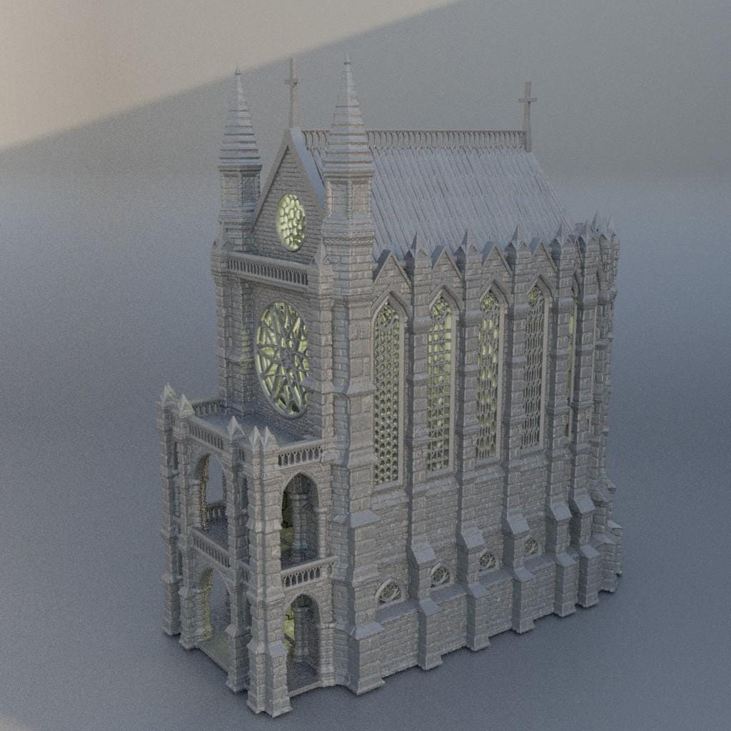Reliquary Chapel - Tabletop Terrain - 28 MM, Tabletop 3D Printed Terrain by MiniatureLand, Perfect for Wargaming and RPGs