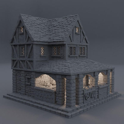 Medieval Small Market - Tabletop Terrain - 28 MM, Tabletop 3D Printed Terrain by MiniatureLand, Perfect for Wargaming and RPGs