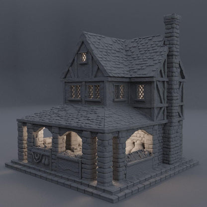Medieval Small Market - Tabletop Terrain - 28 MM, Tabletop 3D Printed Terrain by MiniatureLand, Perfect for Wargaming and RPGs