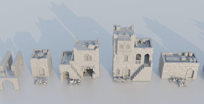 Desert Baazar District - Tabletop Terrain - 28 MM Tabletop 3D Printed Terrain by MiniatureLand, Perfect for Wargaming and RPGs