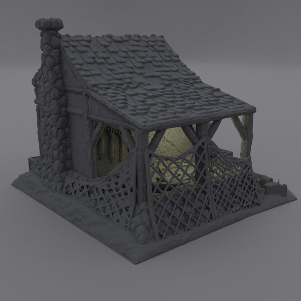 Seaside Shack - Tabletop Terrain - 28 MM, Tabletop 3D Printed Terrain by MiniatureLand, Perfect for Wargaming and RPGs