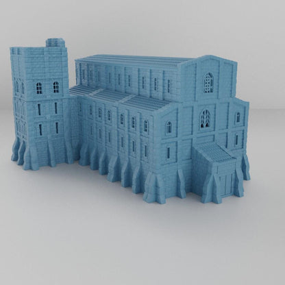 Medieval Abbey - Tabletop Terrain - 28 MM, Tabletop 3D Printed Terrain by MiniatureLand, Perfect for Wargaming and RPGs