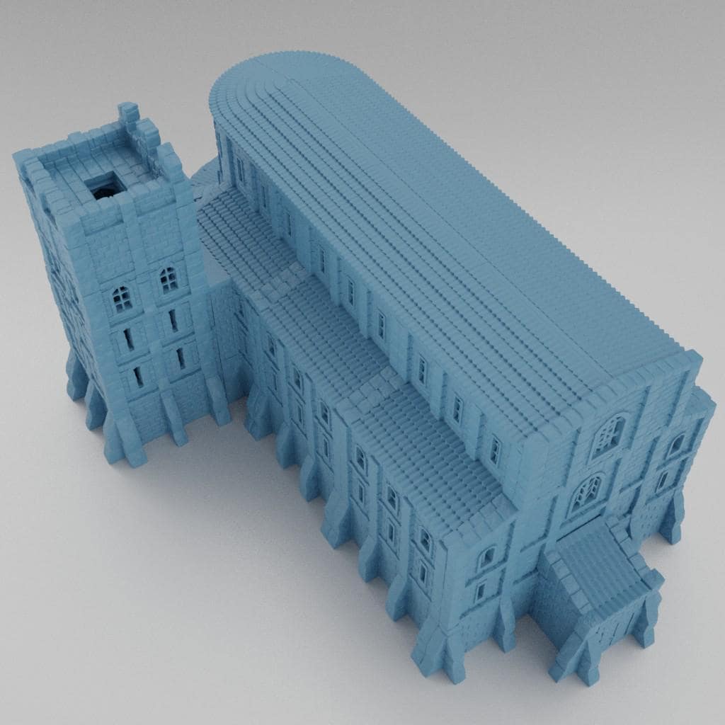 Medieval Abbey - Tabletop Terrain - 28 MM, Tabletop 3D Printed Terrain by MiniatureLand, Perfect for Wargaming and RPGs