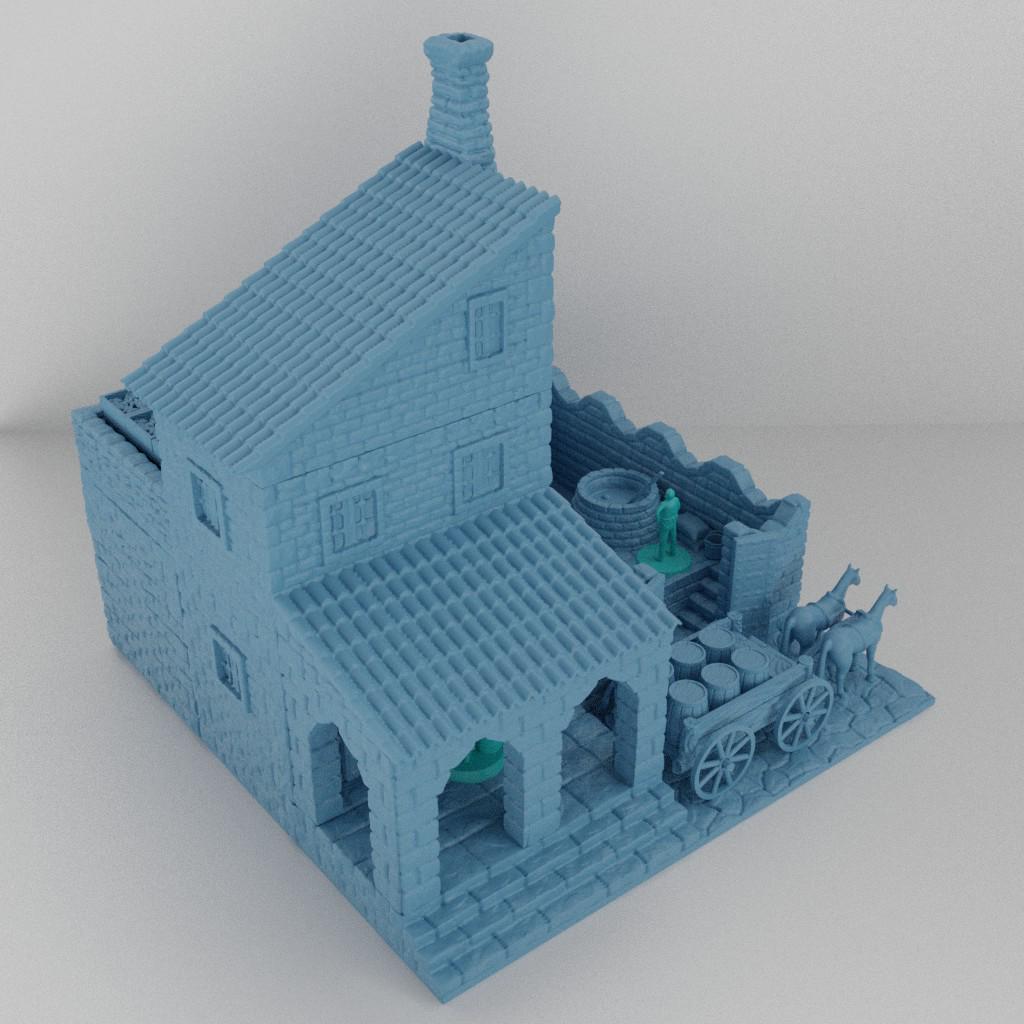 Brewery - Tabletop Terrain - 28 MM, Tabletop 3D Printed Terrain by MiniatureLand, Perfect for Wargaming and RPGs