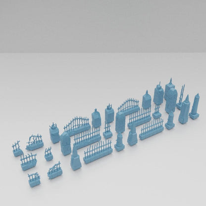 Medieval Graveyard - Tabletop Terrain - 28 MM, Tabletop 3D Printed Terrain by MiniatureLand, Perfect for Wargaming and RPGs