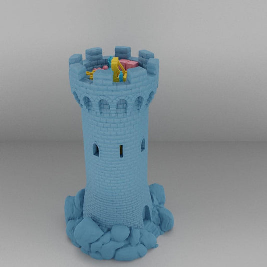 Round Tower - Tabletop Terrain - 28 MM, Tabletop 3D Printed Terrain by MiniatureLand, Perfect for Wargaming and RPGs