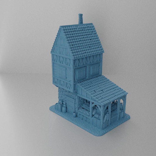 Grocery House - Tabletop Terrain - 28 MM Tabletop 3D Printed Terrain by MiniatureLand, Perfect for Wargaming and RPGs