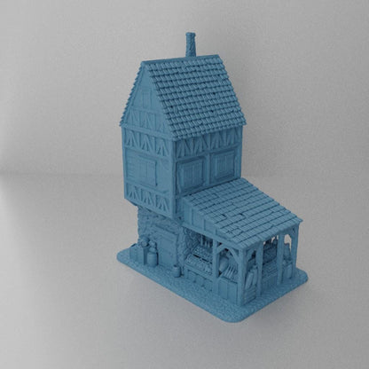 Grocery House - Tabletop Terrain - 28 MM Tabletop 3D Printed Terrain by MiniatureLand, Perfect for Wargaming and RPGs