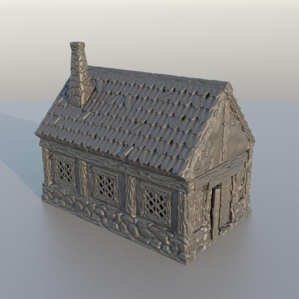 Long House - Tabletop Terrain - 28 MM, Tabletop 3D Printed Terrain by MiniatureLand, Perfect for Wargaming and RPGs