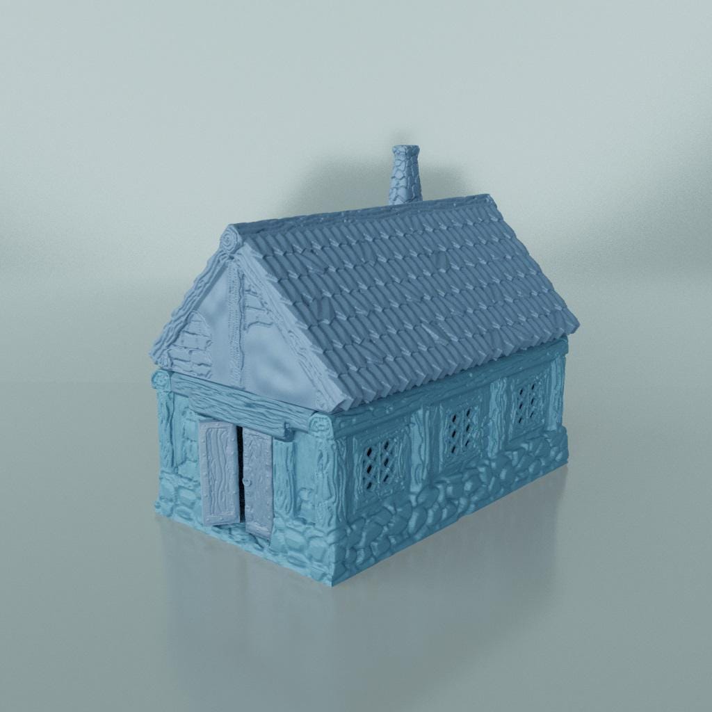 Long House - Tabletop Terrain - 28 MM, Tabletop 3D Printed Terrain by MiniatureLand, Perfect for Wargaming and RPGs