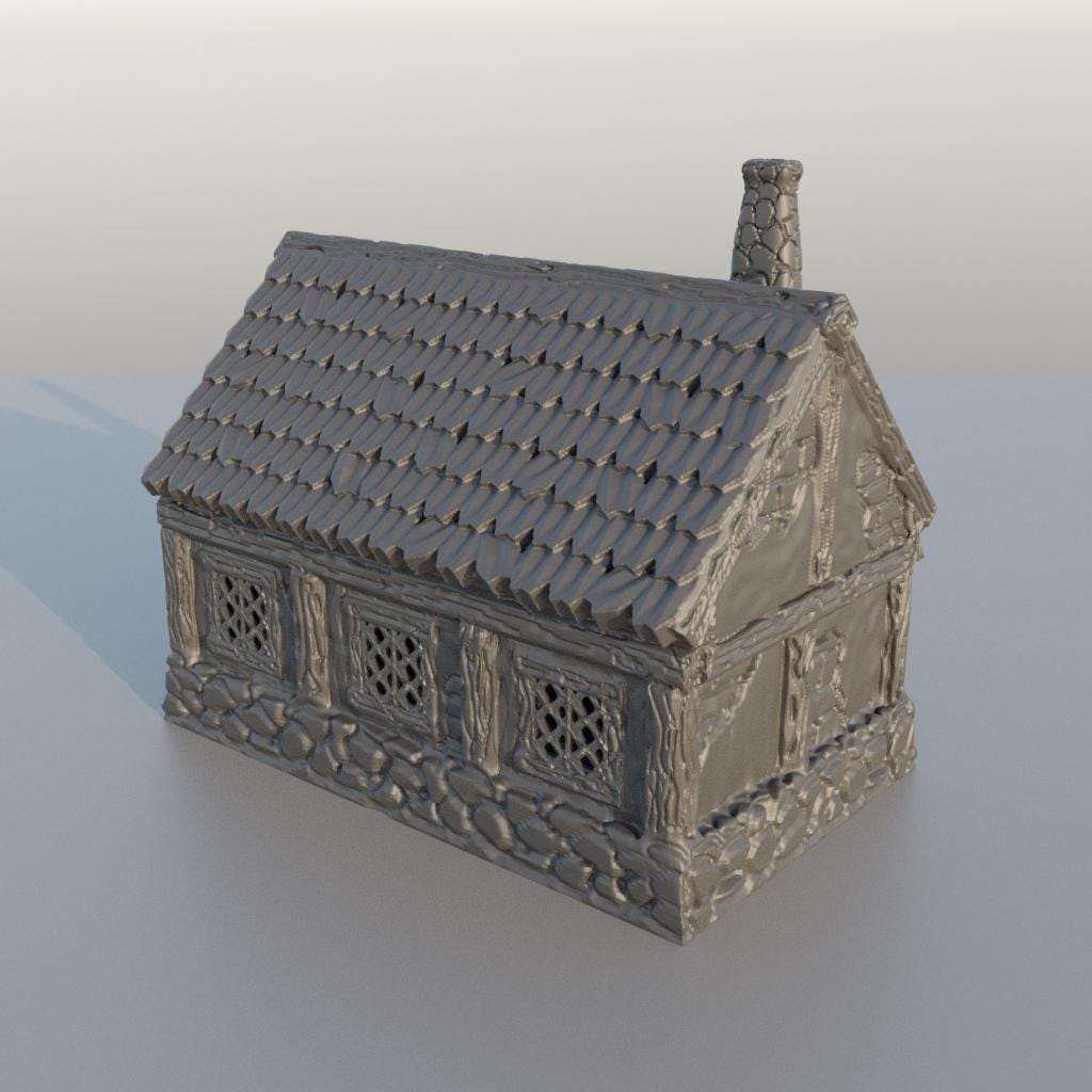 Long House - Tabletop Terrain - 28 MM, Tabletop 3D Printed Terrain by MiniatureLand, Perfect for Wargaming and RPGs