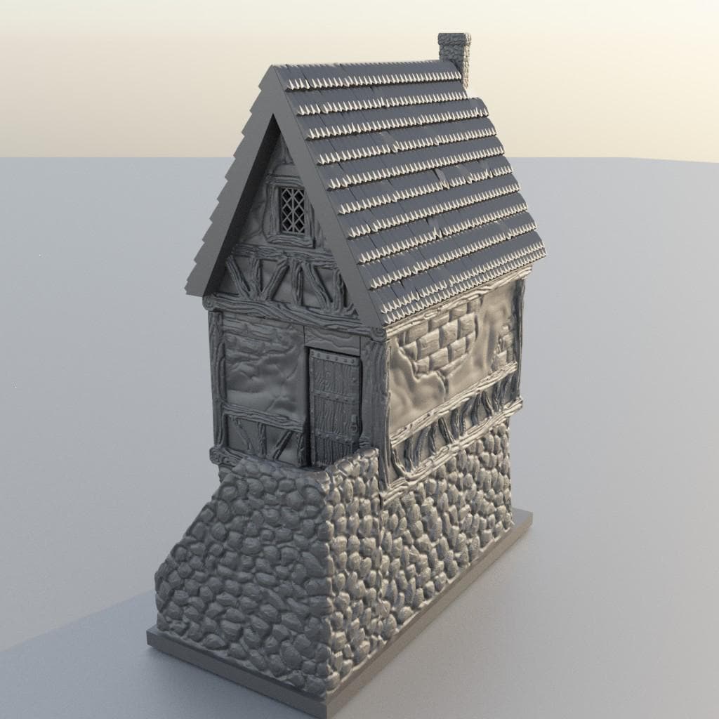Two Story House - Tabletop Terrain - 28 MM, Tabletop 3D Printed Terrain by MiniatureLand, Perfect for Wargaming and RPGs