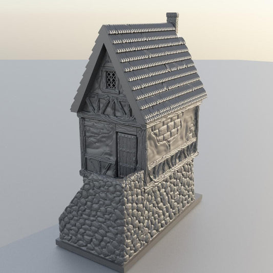 Two Story House - Tabletop Terrain - 28 MM, Tabletop 3D Printed Terrain by MiniatureLand, Perfect for Wargaming and RPGs