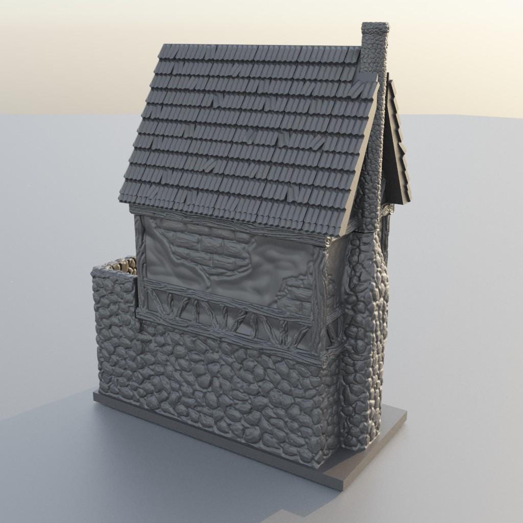 Two Story House - Tabletop Terrain - 28 MM, Tabletop 3D Printed Terrain by MiniatureLand, Perfect for Wargaming and RPGs