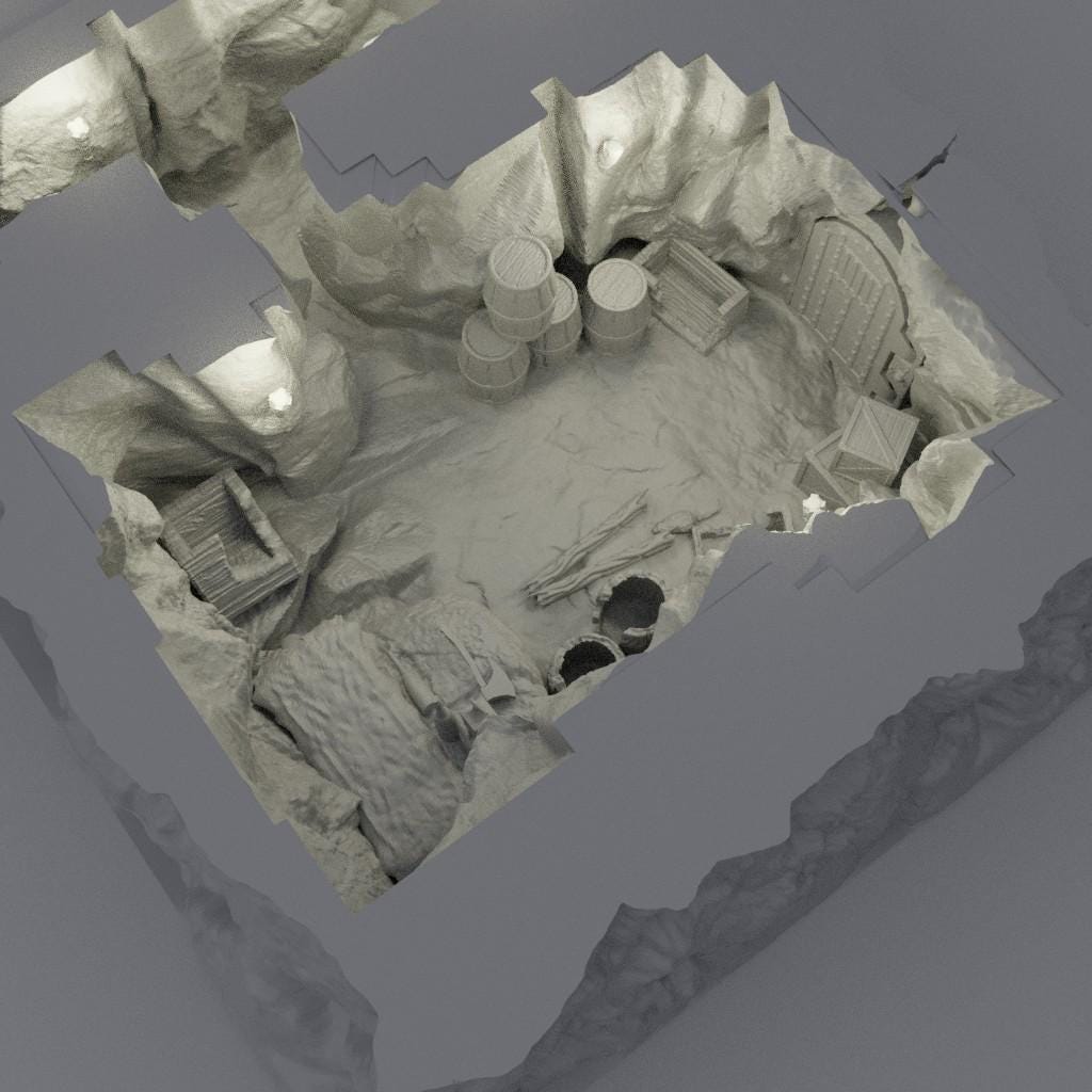 Small Bandit Hideout - Tabletop Terrain - 28 MM, Tabletop 3D Printed Terrain by MiniatureLand, Perfect for Wargaming and RPGs