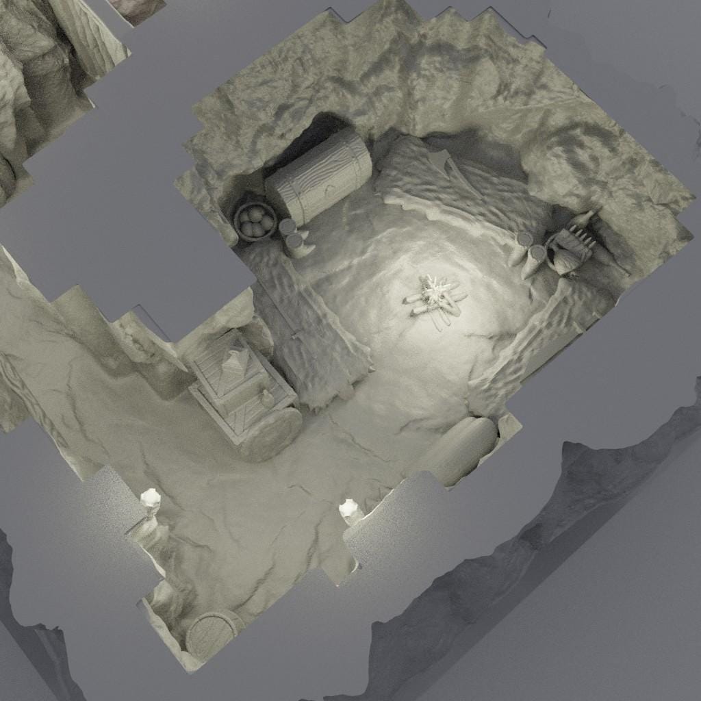 Small Bandit Hideout - Tabletop Terrain - 28 MM, Tabletop 3D Printed Terrain by MiniatureLand, Perfect for Wargaming and RPGs