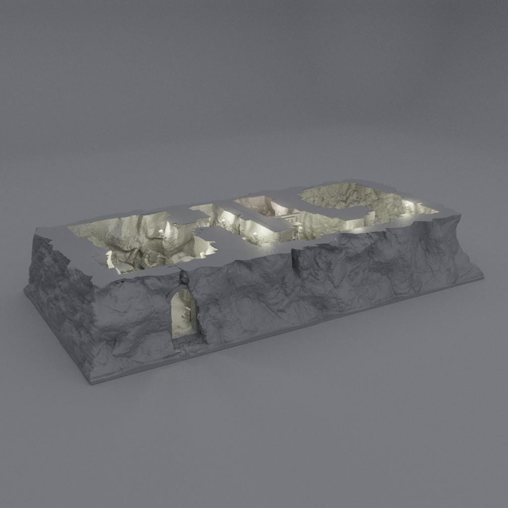 Small Bandit Hideout - Tabletop Terrain - 28 MM, Tabletop 3D Printed Terrain by MiniatureLand, Perfect for Wargaming and RPGs