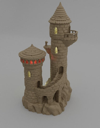 Small Magician Tower - Tabletop Terrain - 28 MM, Tabletop 3D Printed Terrain by MiniatureLand, Perfect for Wargaming and RPGs